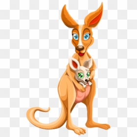 Kangaroo Vector Png Transparent Image - Transparent Background Kangaroo Cartoon Png, Png Download - animal vector png