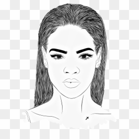 #face #profile #drawing #longhair #art #girl #lady - Good And Evil Drawings, HD Png Download - face profile png