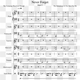 Halo Never Forget Piano Notes, HD Png Download - never forget png