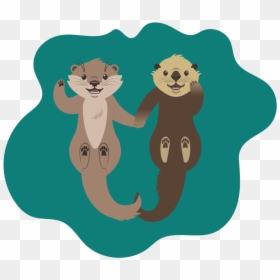 Otter Clipart Holding Hands - Transparent Otter Clipart, HD Png Download - couple holding hands png