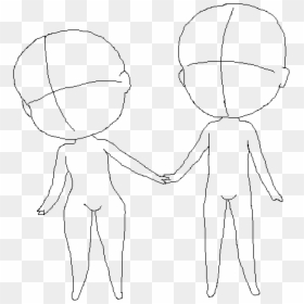 Chibi Couple Holding Hands Base, HD Png Download - couple holding hands png