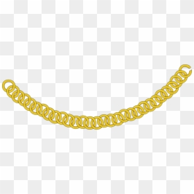 Public Domain Clip Art - Gold Chain Necklace Drawing, HD Png Download - gangster chain png