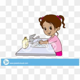 Clipart Mom Washing - Girl Washing Hands Clipart, HD Png Download - washing hands png