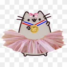 #pusheen #winner #cute #tutu - Birthday Card Pusheen Cat Globos, HD Png Download - pink tutu png
