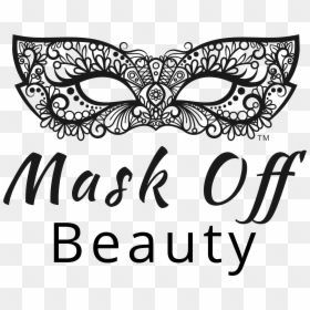 Banner Transparent Boutique Skincare Mask Off - Mardi Gras Mask Black And White Clipart, HD Png Download - black masquerade mask png