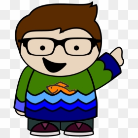 Pointing Boy - Cartoon Boy With Glass, HD Png Download - pointing at you png