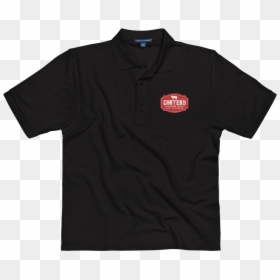 Carters Cc Final Red Outlined Mockup Front Wrinkled - Camp Collar Black Shirt Mens, HD Png Download - white polo shirt png