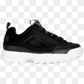 Fila Black Shoes Velvet, HD Png Download - sketchers png