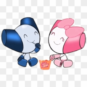 Robotboy And Robotgirl Eating Together - Robot Boy And Girl, HD Png Download - eating clipart png