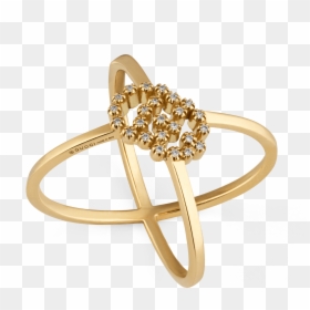 18k Yg Running G Ring With Diamonds - Ring, HD Png Download - gucci symbol png