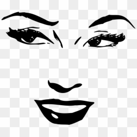 Line Art,head,eye - Female Face Clip Art, HD Png Download - woman head png