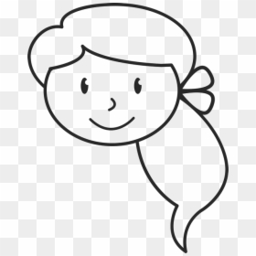 Transparent Girl With Ponytail Clipart - Girl Stick Figure Face, HD Png Download - girl stick figure png