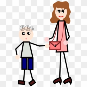 Standing,human Behavior,toddler - Mom Holding Boy Hand, HD Png Download - girl stick figure png