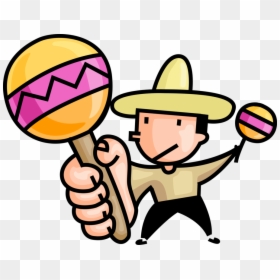 Vector Illustration Of Latin Musician Plays Music Maracas - Tocando Maracas Png, Transparent Png - mexican maracas png