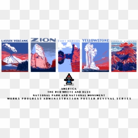Wpa National Park Posters, HD Png Download - red white blue png