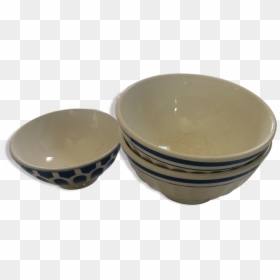 2 White Bowls With Blue Pinstripes - Bowl, HD Png Download - pinstripes png