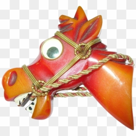 Vintage Bakelite Googly Eye Horse Head Brooch Book - Stallion, HD Png Download - gun to head png