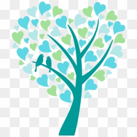 Bird Wedding Invitation Tree Heart - Silhouette Wedding Love Birds Tree, HD Png Download - trees aerial view png