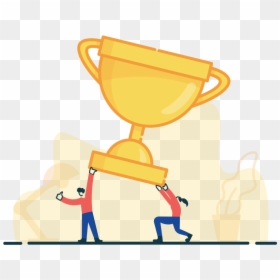 Illustration Of Two People Holding Trophy - Two People Competition, HD Png Download - two people talking png