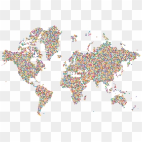 Prismatic Hexagonal World No - World Map No Background, HD Png Download - world map png transparent