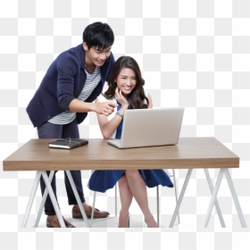 Thumb Image - People Sitting At Table Png, Transparent Png - person at desk png