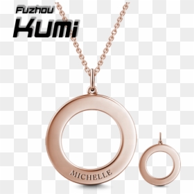 925 Solid Silver Circle Charm Stamped 1 Name Necklace - Necklace, HD Png Download - rapper chains png