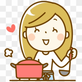 Cartoon,sharing,cheek - Illustration, HD Png Download - woman cooking png