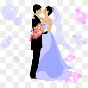 Wedding Invitation Bridegroom Clip Art - Clip Art Designs For Wedding Invitations, HD Png Download - bride groom silhouette png