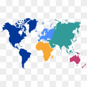 Eine Weltkarte Mit Unterschiedlichen Farben Für Jeden - North America And Latin America, HD Png Download - hsien ko png
