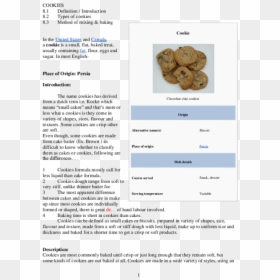 Chocolate Chip Cookie, HD Png Download - burnt parchment paper png