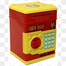 Iron Man Money Safe Mini Electronic Atm Bank Auto Insert - Atm Bank Toy Iron Man, HD Png Download - atm machine png