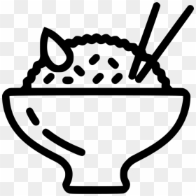 Asian Rice - Fried Rice Black And White, HD Png Download - rice icon png