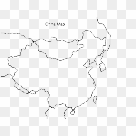 Colouring Pages Map Of China - Blank Map Of China And Mongolia, HD Png Download - china map outline png