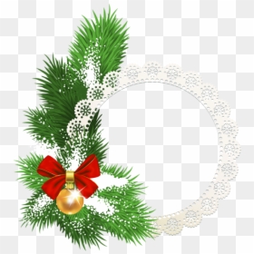 Round Christmas Frame Transparent, HD Png Download - christmas wreath transparent background png