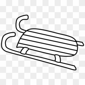 Sled, Black And White - Sled Clip Art Black And White, HD Png Download - sledding png