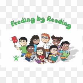Feeding By Reading Charity Reading Program For Children, HD Png Download - children reading png