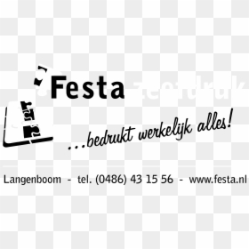 Festa Zeefdruk Logo Black And White - Calligraphy, HD Png Download - festa png