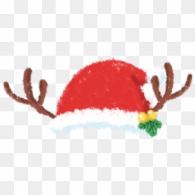 Christmasiscoming Santaclaus Santashat Antlers Uglysweaters - Santa Hat With Reindeer Antlers Transparent Background, HD Png Download - deer rack png