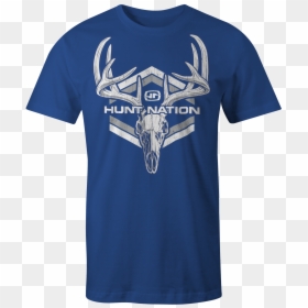 Hunt Nation Deer Skull Short Sleeve Shirt"  Class="lazyload, HD Png Download - deer rack png