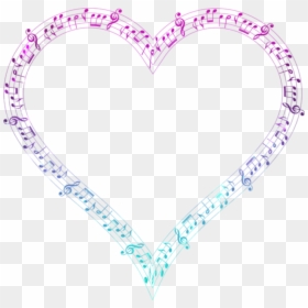 #heart #corazon #violet #violeta #turquoise #turquesa - Heart Music Note Svg, HD Png Download - pentagrama png