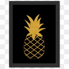 Quadro Preto Com Dourado, HD Png Download - abacaxi png