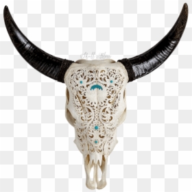 Cow Skull Tribal Cattle Xl Horns - Skull, HD Png Download - tribal skull png