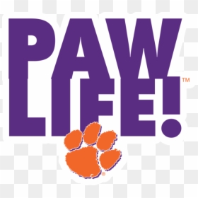 Pawlife Vertical With Paw - Poster, HD Png Download - clemson tiger paw png