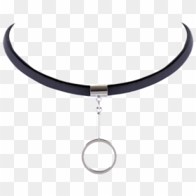 Circle Faux Leather Choker Necklace - Circle, HD Png Download - choker necklace png