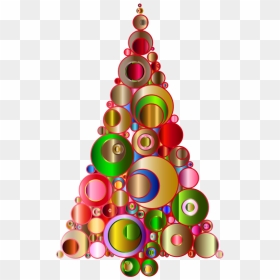 Christmas Decoration - Abstract Christmas Tree Clipart, HD Png Download - colorful tree png