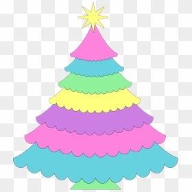 Christmas Tree Clipart Colorful, HD Png Download - colorful tree png