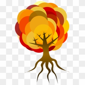 Tree Clipart With Roots, HD Png Download - colorful tree png