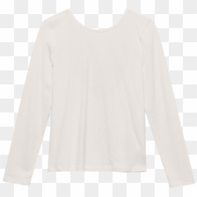 V Back Longsleeve Pastel Beige - White Long Sleeve Shirt Clip Art, HD Png Download - white t shirt back png