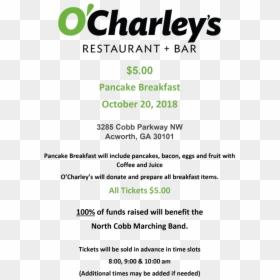 O"charleys Pancake Breakfast - O Charley's, HD Png Download - pancake breakfast png