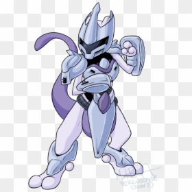 Armoured Mewtwo, Digital, - Dibujo Del Pokemon Mewtwo Con Armadura, HD Png Download - mewtwo.png